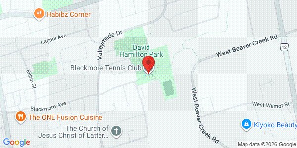 Map of Blackmore Tennis Club
