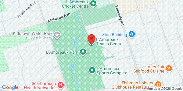 Map of L'Amoreaux Tennis Centre