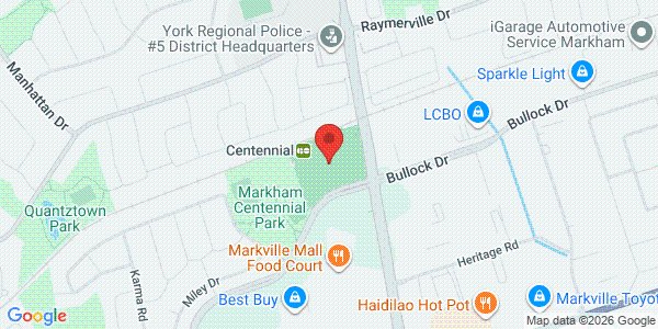 Map of Markham Centennial Community Centre